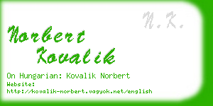 norbert kovalik business card